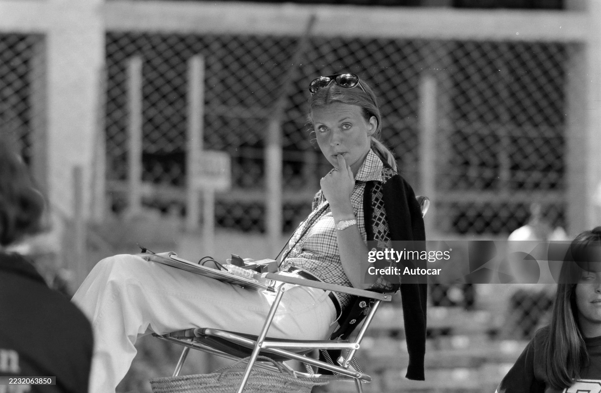Barbro Peterson during the Monaco Grand Prix at Monte Carlo on May 26, 1974. 
