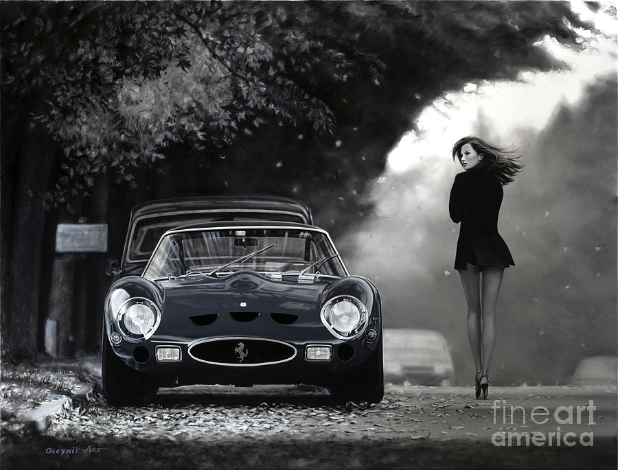 A girl and a Ferrari 250 GTO. 