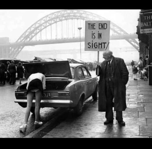 A vintage girl and a car.