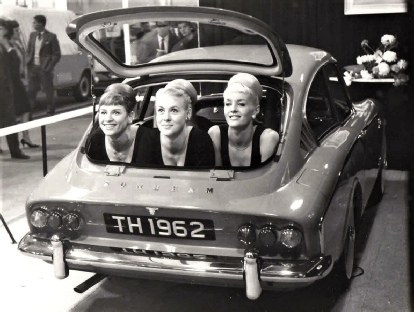 Three women in a Sunbeam Harrington Alpine in 1962.