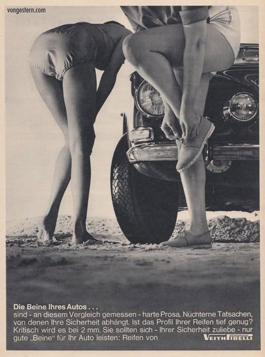 Two girls and a car in Germany in 1965.