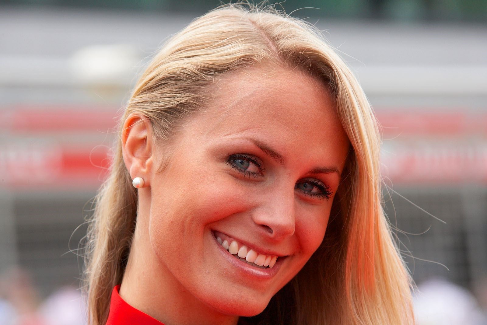 Formula 1, a girl at Silverstone, Great Britain, in 2011. 