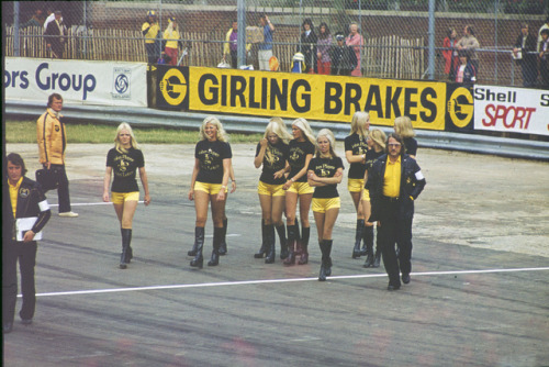 Grid girls at Silverstone in 1973.