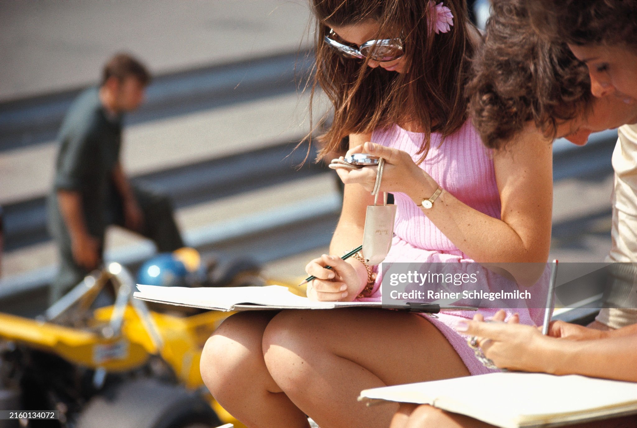 Timekeepers during the Formula 1 Dutch Grand Prix in Zandvoort, Holland, on 21 June 1970. 