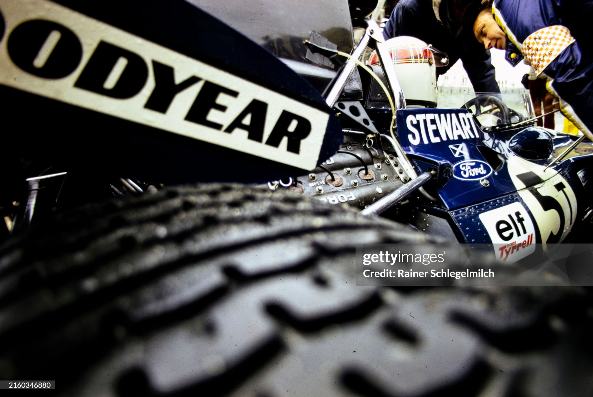 Jackie Stewart, Tyrrell 003 Ford, in the pit lane during the Dutch Grand Prix at Circuit Zandvoort on Sunday June 20, 1971. 