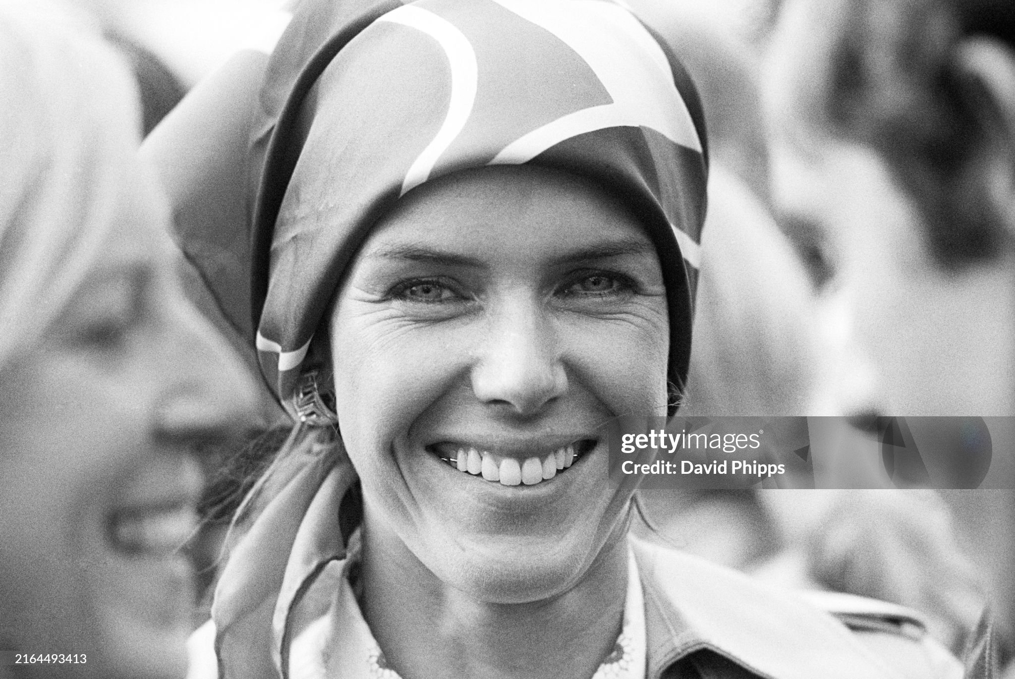 Helen Stewart, wife of Jackie Stewart, at the Dutch Grand Prix in Zandvoort on 29 July 1973. 
